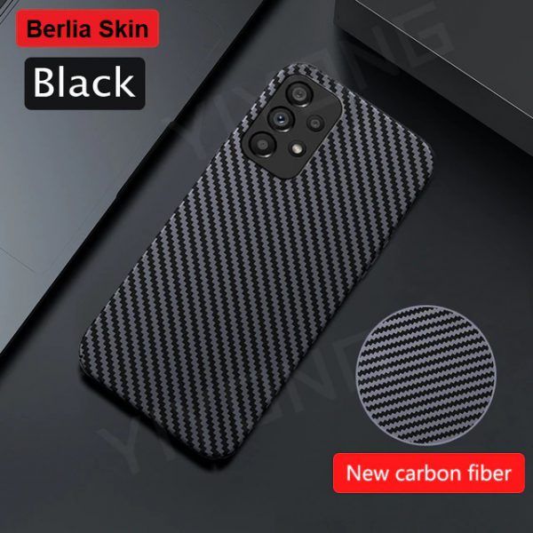 گارد فیبر کربنی سامسونگ Galaxy A53 Berlia Skin Fiber Carbon Case فروشگاه اینترنتی گوگل کالا رنگ مشکی کربنی