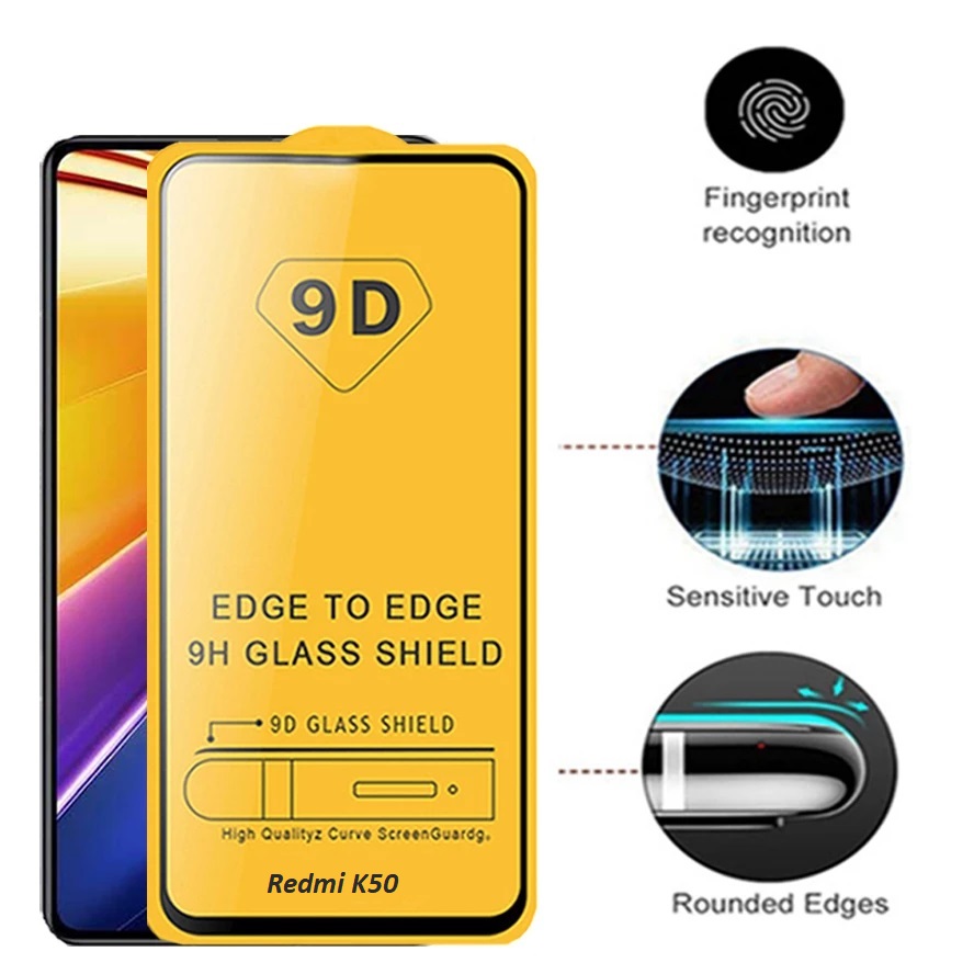 گلس صفحه نمایش شیایومی Redmi K50 Gaming 9D Golden Glass