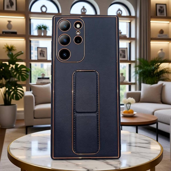 گارد چرمی لاکچری استنددار Galaxy S22 Ultra Leather Stand Case