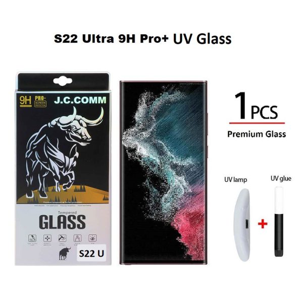 گلس UV سامسونگ Galaxy S22 Ultra J.C.COMM 9H Pro+ UV Glass فروشگاه اینترنتی گوگل کالا