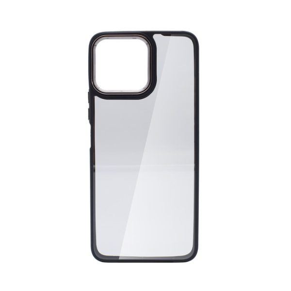 گارد دور سیلیکونی پشت شفاف برلیا Honor X8 5G Clear Metal Case فروشگاه اینترنتی گوگل کالا رنگ مشکی