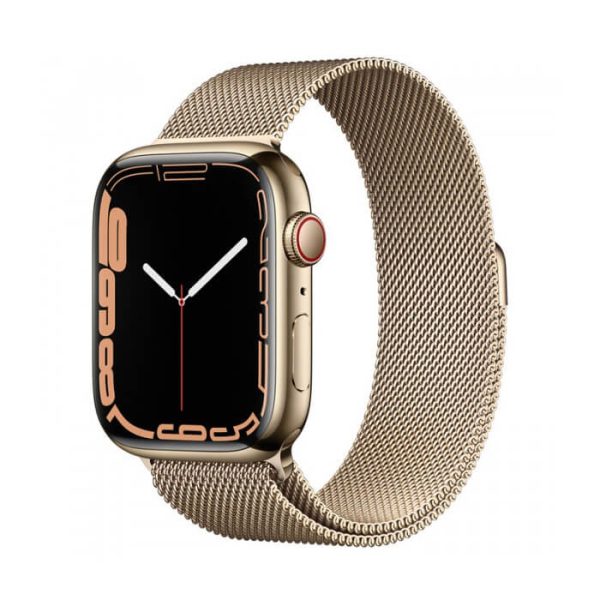 ساعت اپل Apple Watch Series 7 45mm Stainless Steel Case فروشگاه اینترنتی گوگل کالا رنگ طلایی میلانس