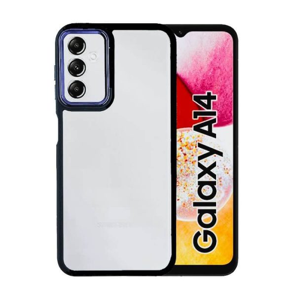 گارد دور سیلیکونی پشت شفاف برلیا Galaxy A14 4G Clear Metal Case فروشگاه اینترنتی گوگل کالا رنگ مشکی