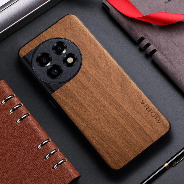 گارد لاکچری طرح چوبی وان_پلاس OnePlus 11 Anti-Drop Wood Grain Case فروشگاه اینتنرتی گوگل کالا رنگ قهوه ای
