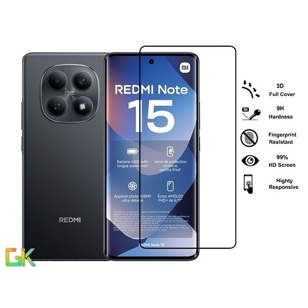 گلس فول چسب شیایومی Xiaomi Note 15 Full Glue Premium Glass
